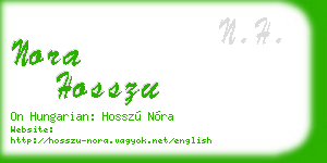 nora hosszu business card